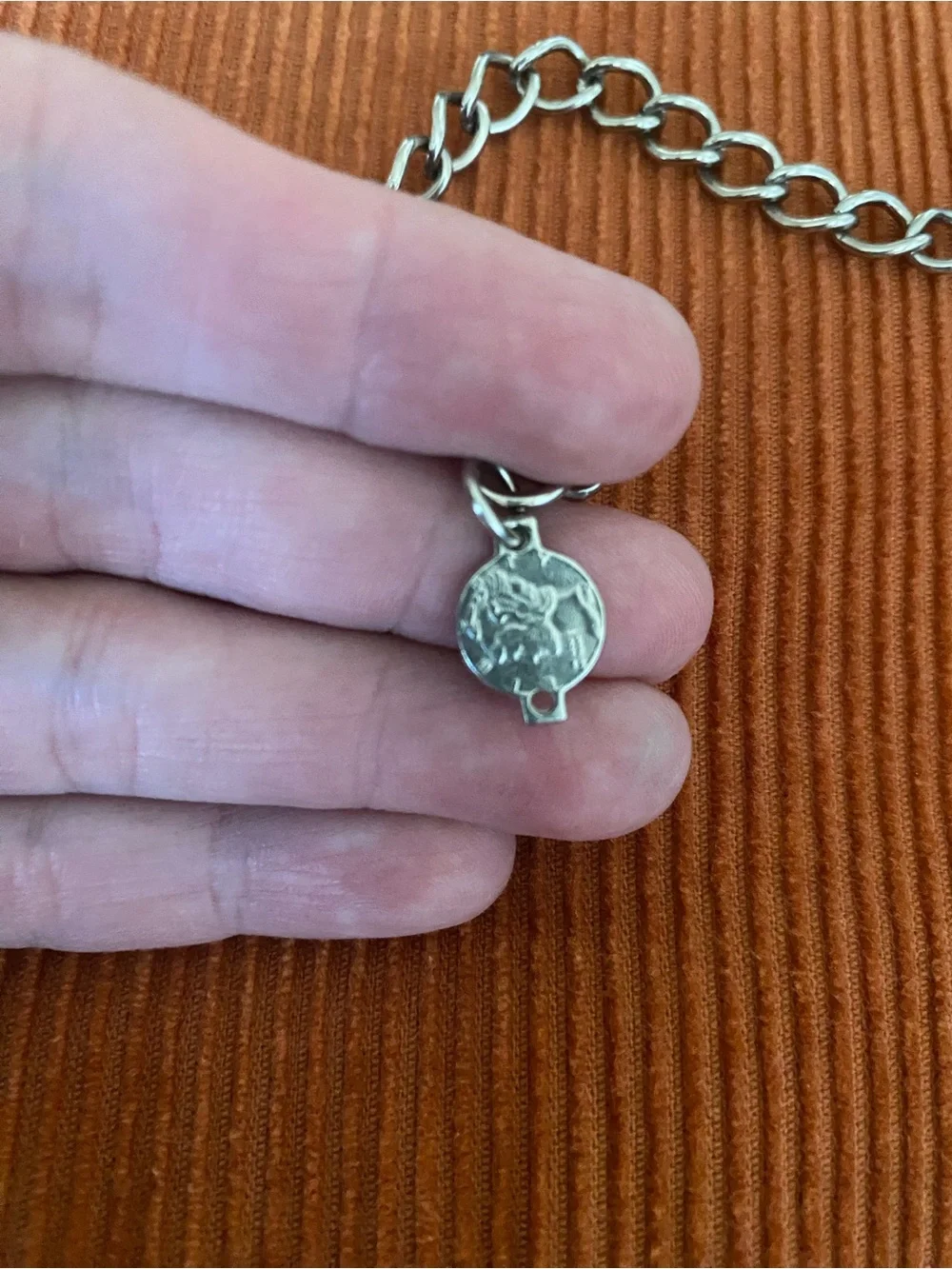 Vintage Silver Toned Coin/Chain Belt